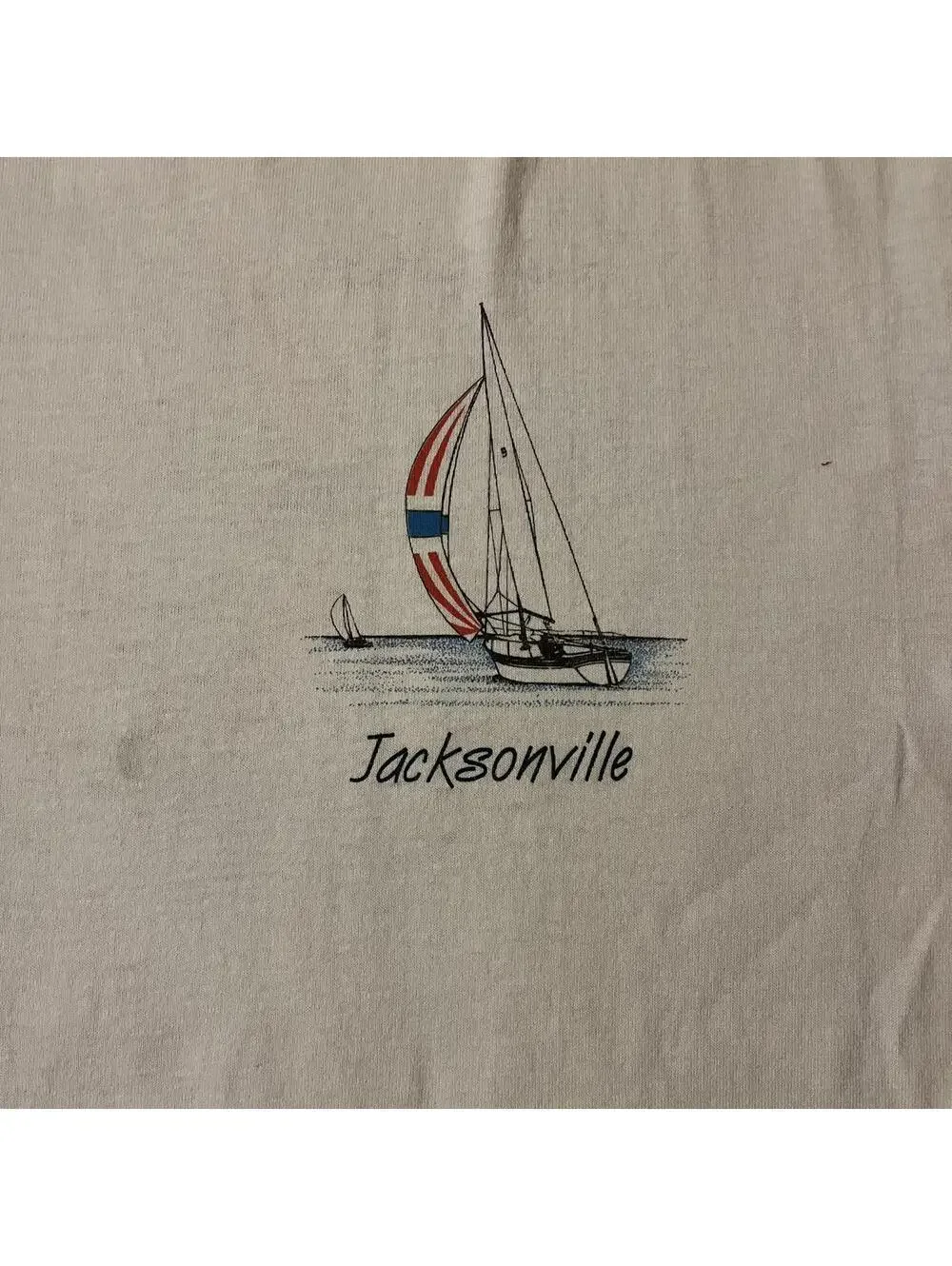 VTG 80s Jacksonville Travel Single Stitch White Graphic Tee